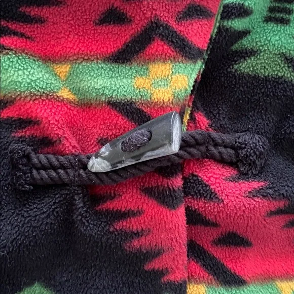Girl’s Ralph Lauren Black Fleece Jacket with Red and Green Southwestern print - Picture 5 of 10